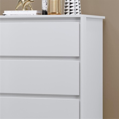 Comoda Cajonera Carla para Dormitorio 4 Cajones con Rieles Telescópicos - Blanco Comoda Cajonera Carla para Dormitorio 4 Cajones con Rieles Telescópicos - Blanco