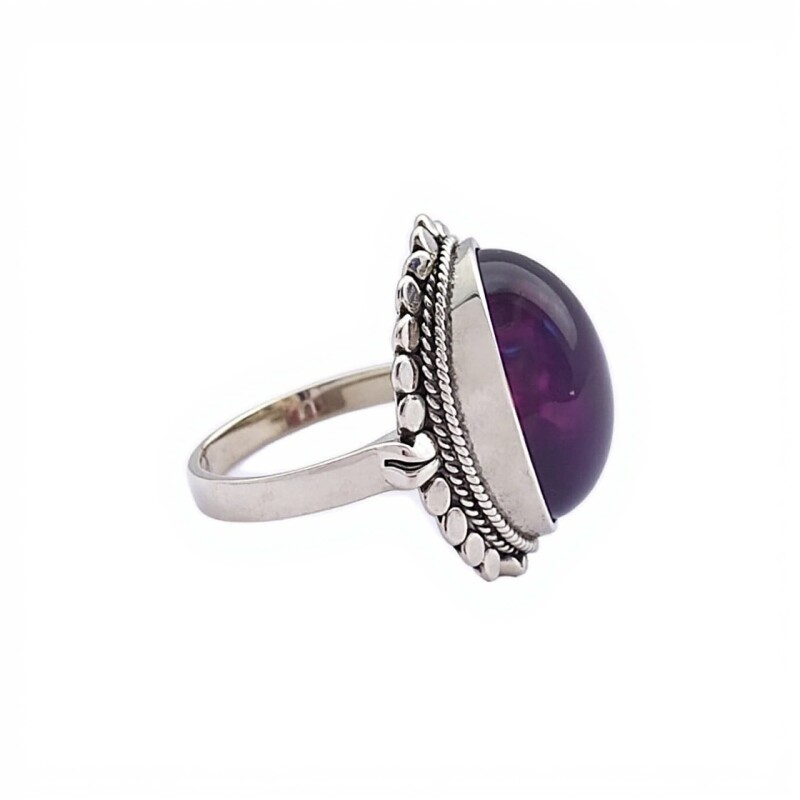 Anillo Oval-Plata 925-Piedra amatista imperial-AN3297 conpiedra
