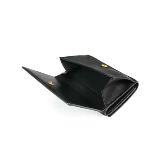 Billetera triple de cuero Negro