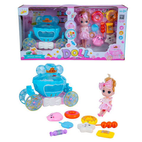 Outlet Carruaje c/muñeca y accesorios en caja 43*11.3*21.9cm Outlet Carruaje C/muñeca Y Accesorios En Caja 43*11.3*21.9cm