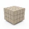 PUFF CUAD ECO CUERO GRIS 43X43X41CM Unica