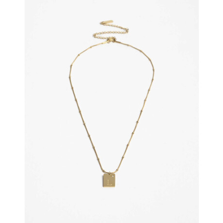 Cadena Corta Dije ''l'' Acero Dorado
