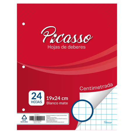 Hojas de deberes x24 Picasso Centimetradas Hojas de deberes x24 Picasso Centimetradas