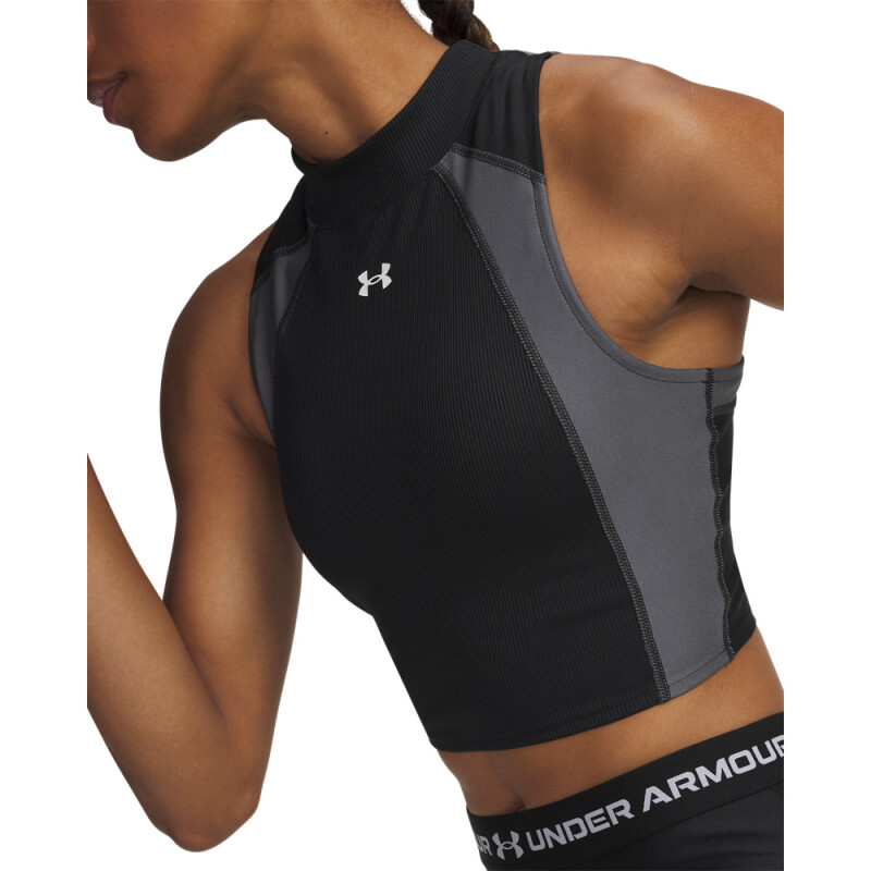 UA HG Rib Tank-PNK BLK-001