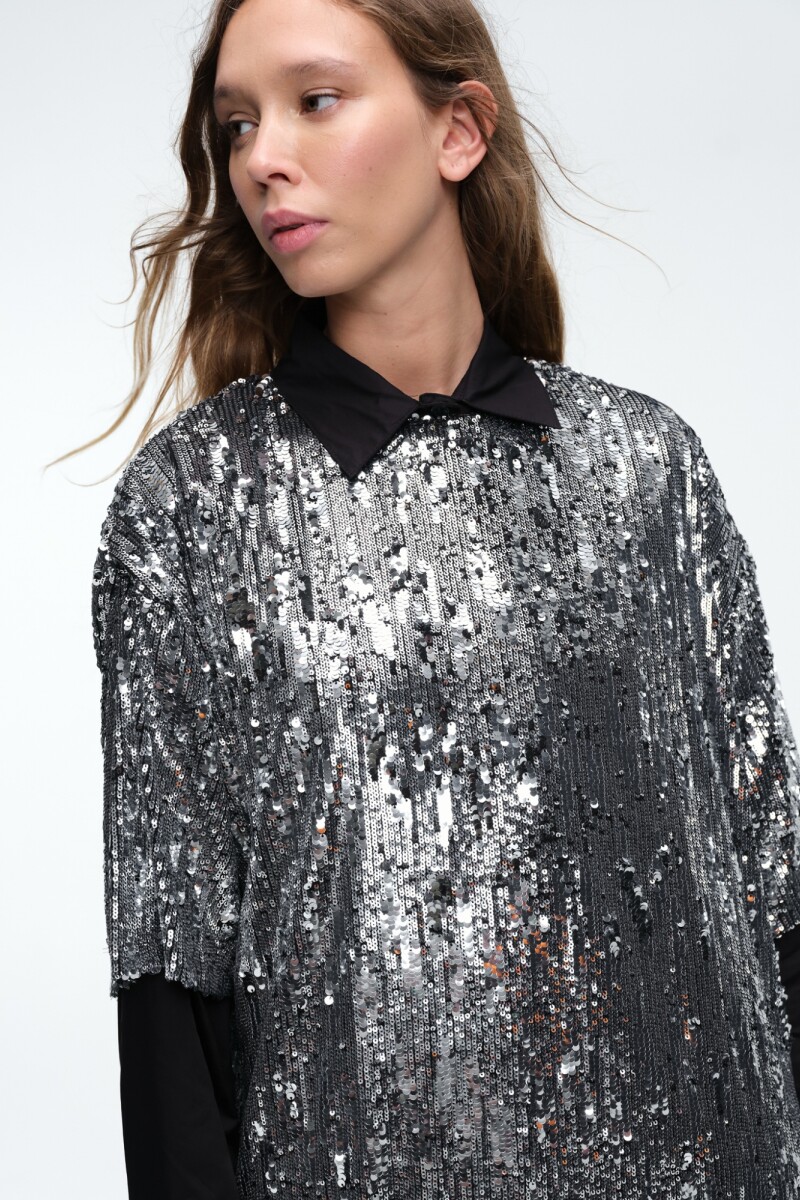 VESTIDO LENTEJUELAS Plata