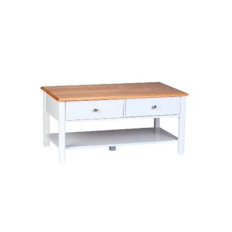 MESA DE CENTRO 2 CAJONES. BLANCO/MIEL MESA DE CENTRO 2 CAJONES. BLANCO/MIEL
