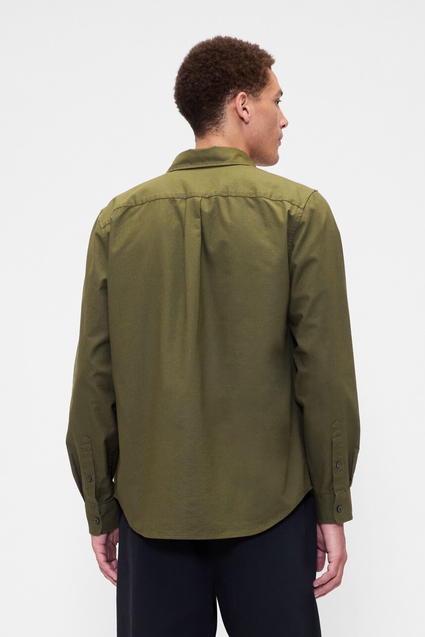 Camisa Oxford Logo Oso Brannan Hombre Army Jacket Green