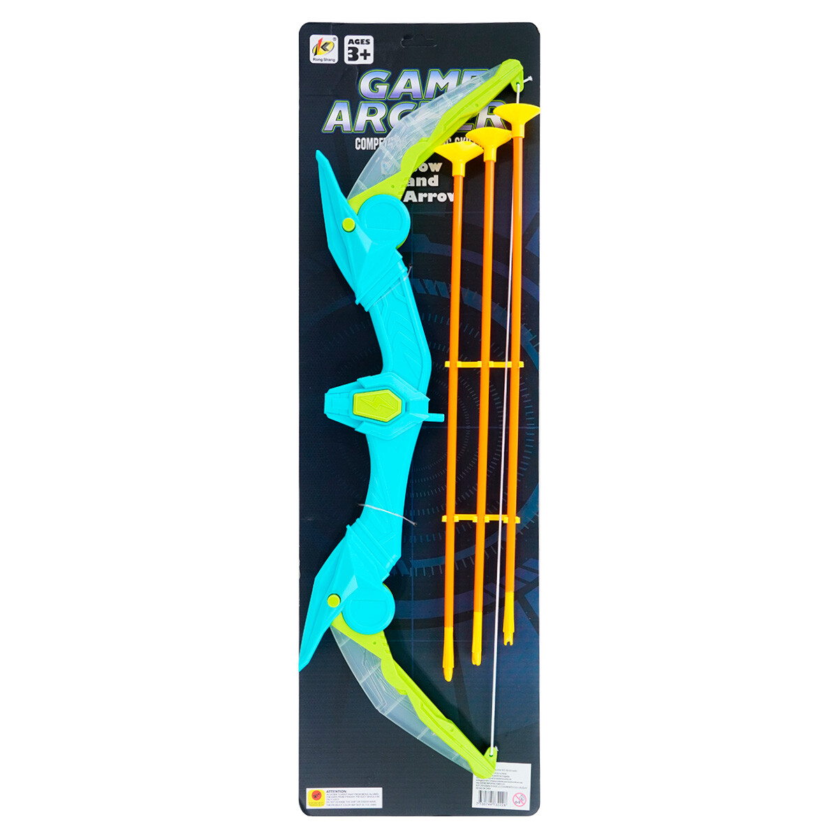 Set de arco con luz y 3 flechas con ventosa 