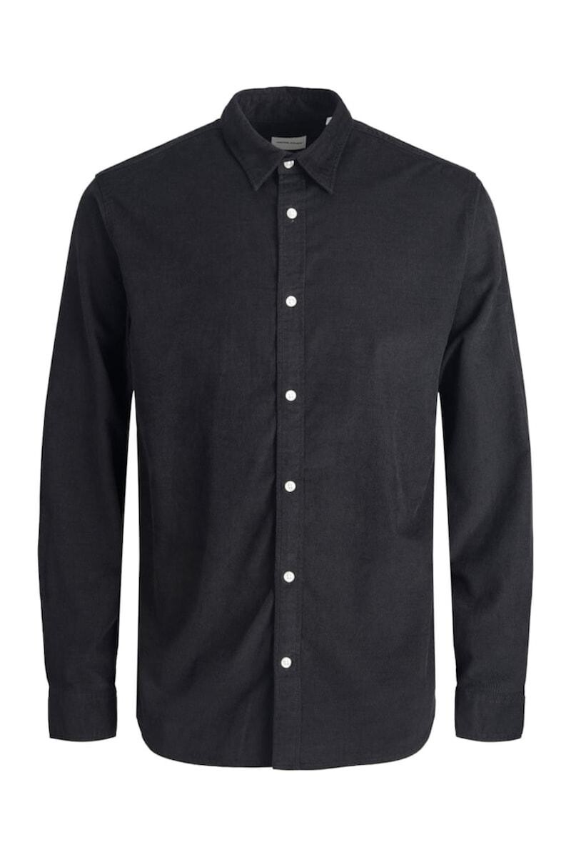 Camisa Plain Cotelé Cuello Italiano - Black 