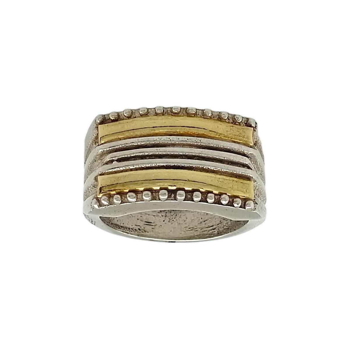 Anillo Mesa-Plata y Oro-Sin Piedra-AN5050 - sinpiedra 