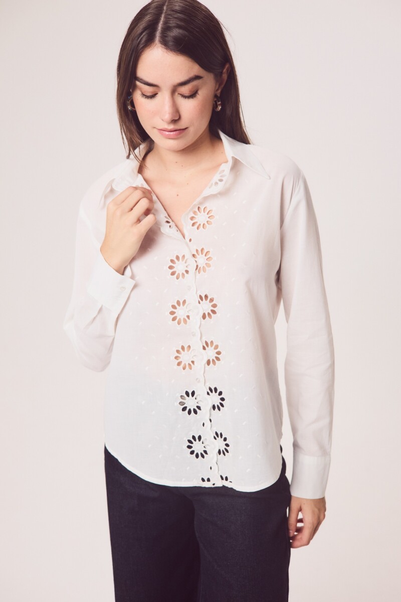 Camisa Broderie Nácar