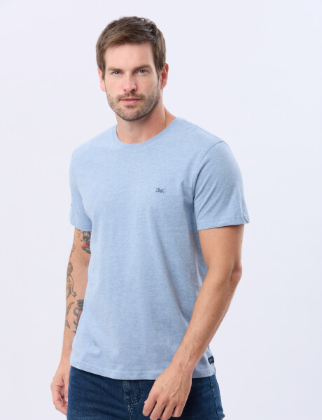 REMERA BÁSICA DE ALGODÓN Azul Melange