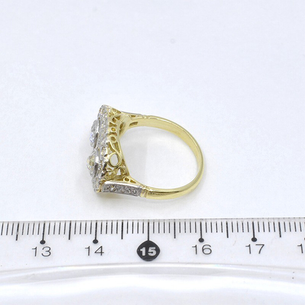 Anillo Antiguo En Oro 18K Y Brillantes Anillo Antiguo En Oro 18K Y Brillantes