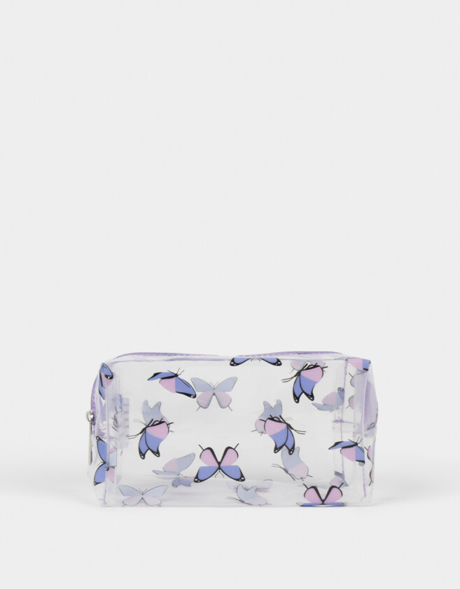 Porta Cosméticos Estampados Cartuchera Mariposas - Violeta Lila