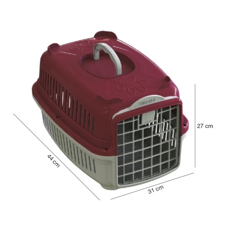 Transportadora Plástica Rígida Mascotas Pequeñas MMA PET N°1 Bordó