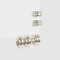 Bijou Cuff De metal Set De Aros Chunky - Plateado