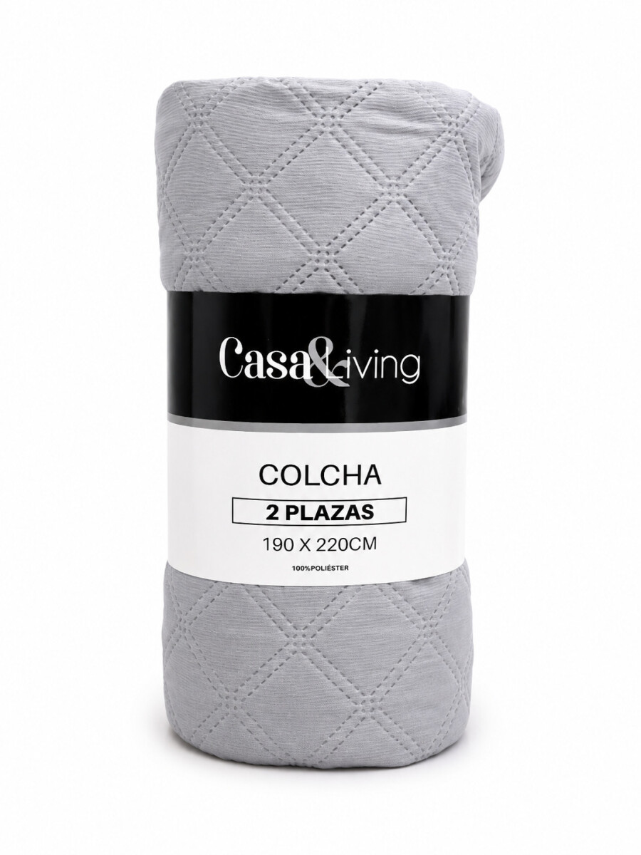 COLCHA 2 PLAZAS - GRIS 