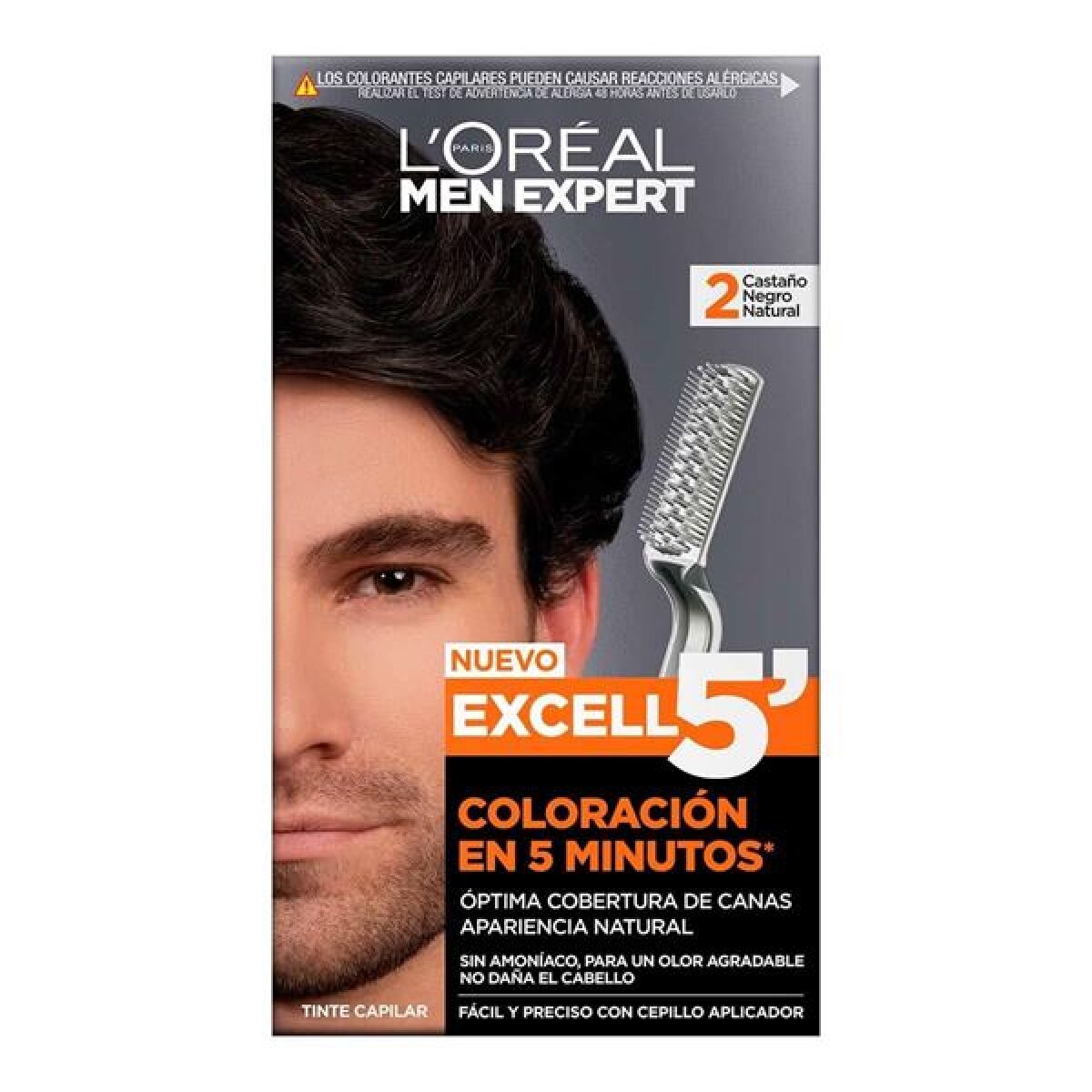 Tinta Excell 5’Men Nº2 Castaño Negro Natural | Coloración Masculina de Cobertura Completa