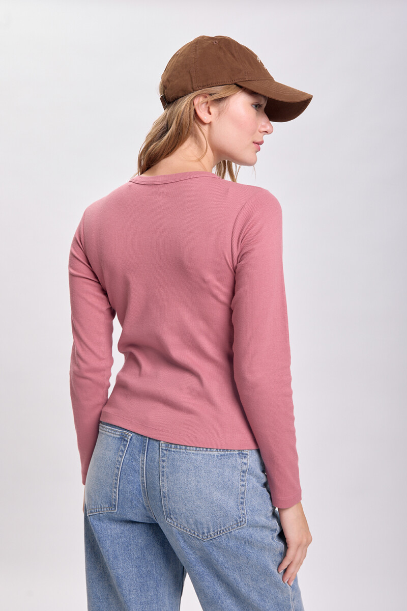 Remera rib Rosa
