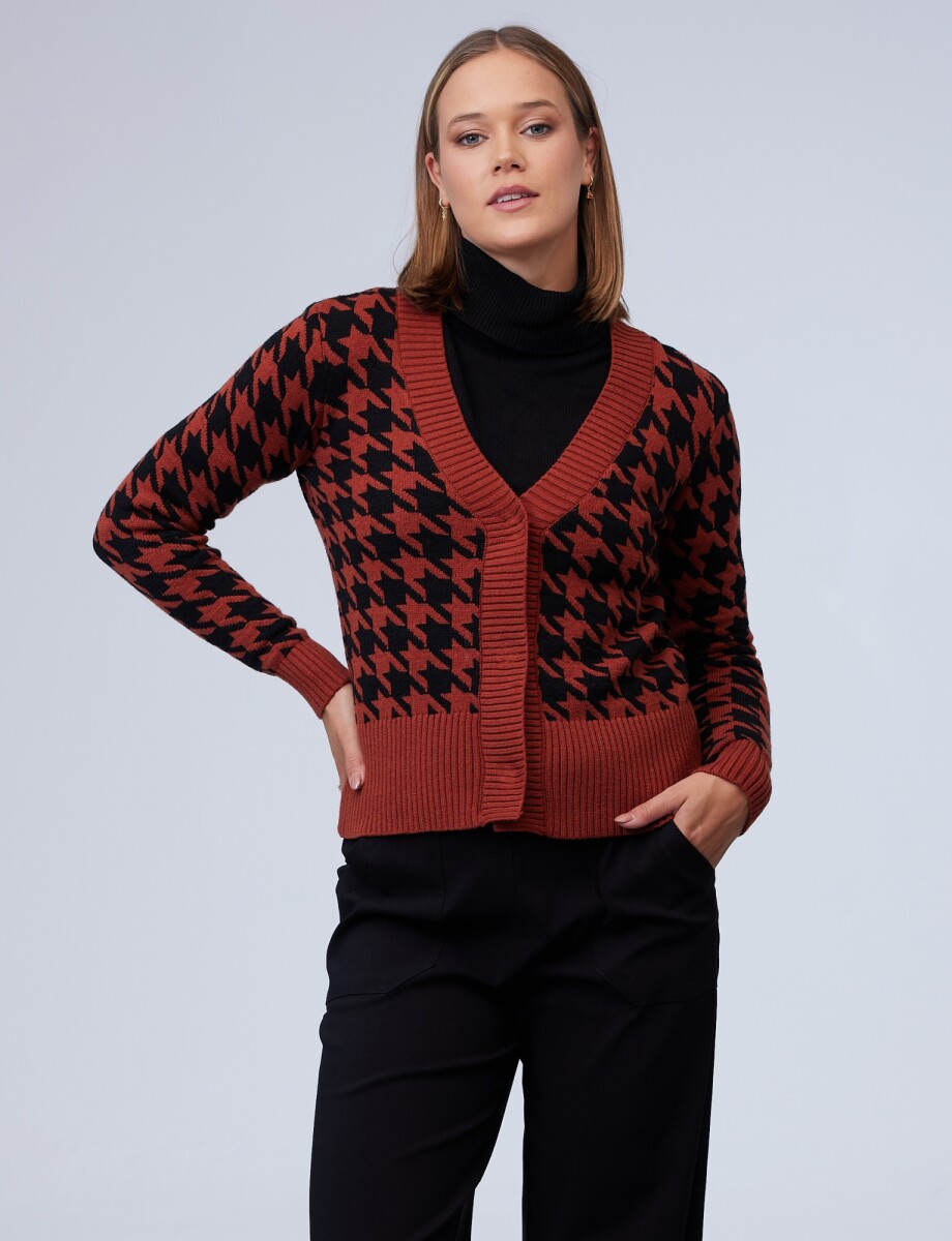 Cardigan Gales - Terracota/multi 