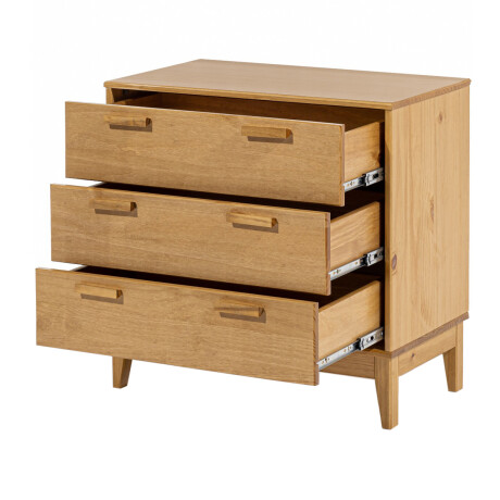 MESA DE LUZ O NOCHE 3 CAJONES DE GRAN TAMAÑO MINI CÓMODA CAJONERA EN MADERA MACIZA MARRÓN