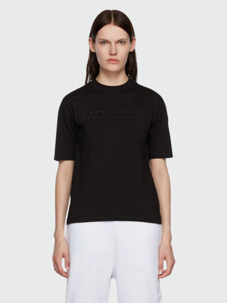 Remera básica de algodón manga corta Negro