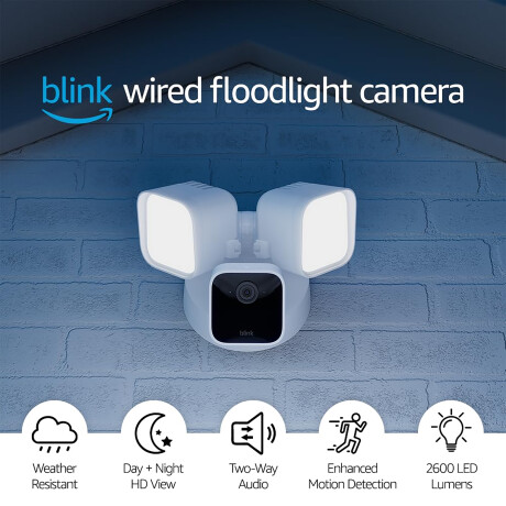 Blink - Cámara de Seguridad Exterior Cableada con Iluminación Intermitente Wired Floodlight Camera - 001