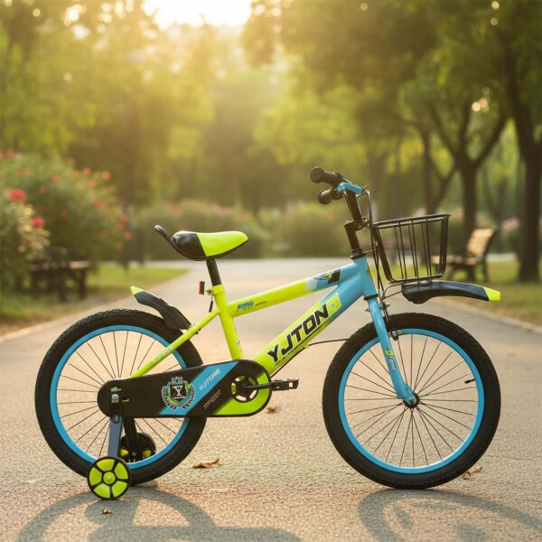 Bicicleta Infantil Yjtong R18 Canasto Parrilla Guardabarros Azul 1