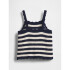 SL CROCHET STRIPE TANK NAVY UNIFORM