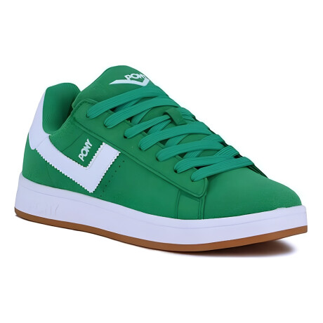 Championes Pony Lifestyle Square Gamuza Unx Verde-Blanco