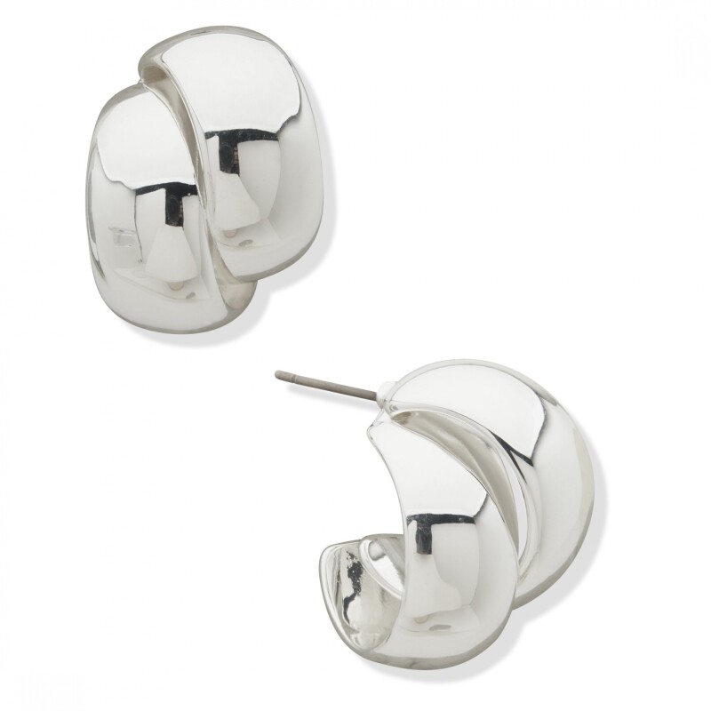 Pe 22Mm Overlapping Hoop Silver