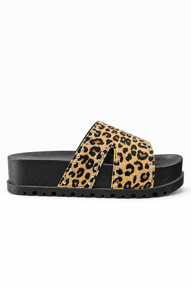 Sandalia zueco plataforma BT401 Animal-print