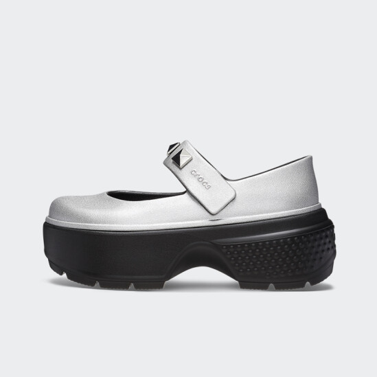 Crocs Stomp Metallic Mary Jane Gris