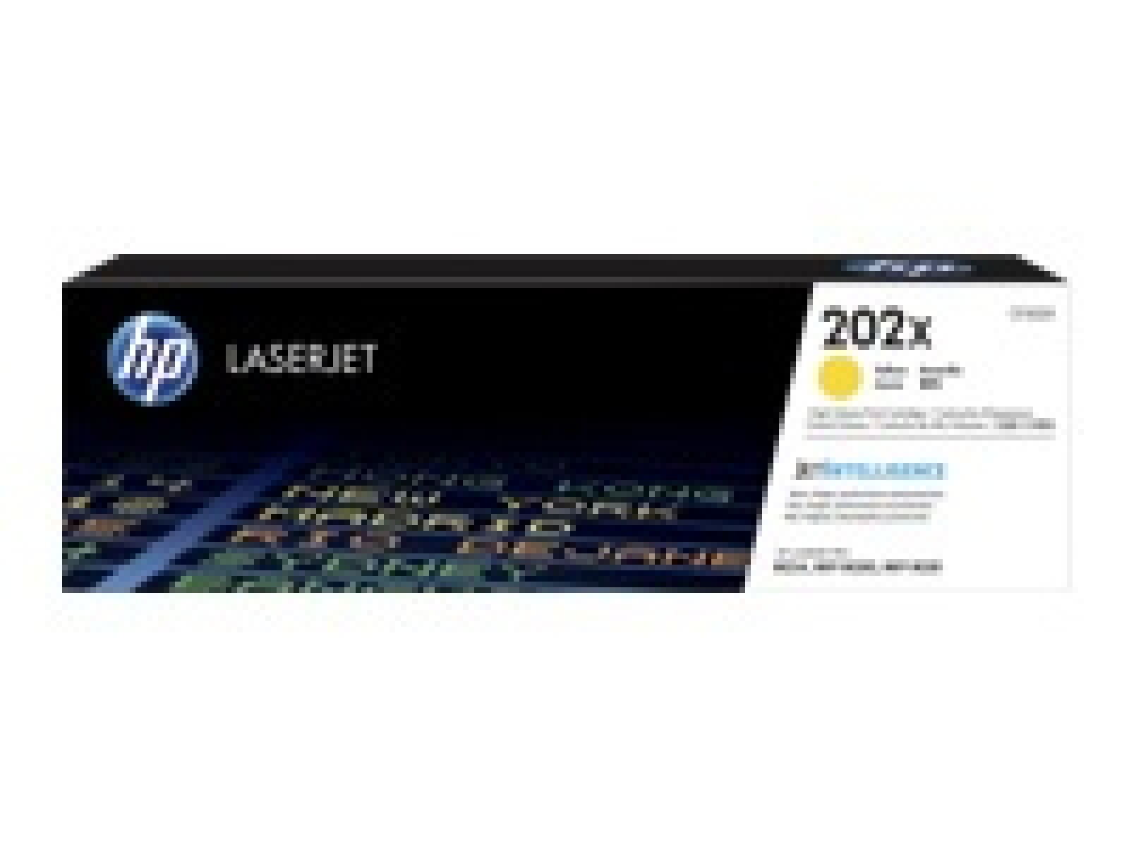 HP 202X - Alto rendimiento - amarillo - original - LaserJet - cartucho de tóner (CF502X) - para Color LaserJet Pro M254dw, M254n 