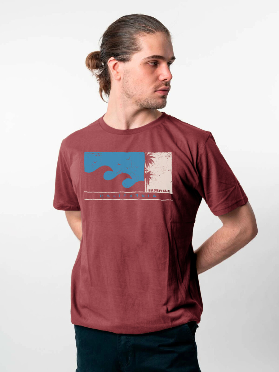T-Shirt Print California - Marsala 