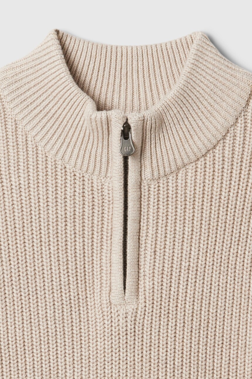 Buzo Algodón Medio Cierre Niño Light Oat Heather