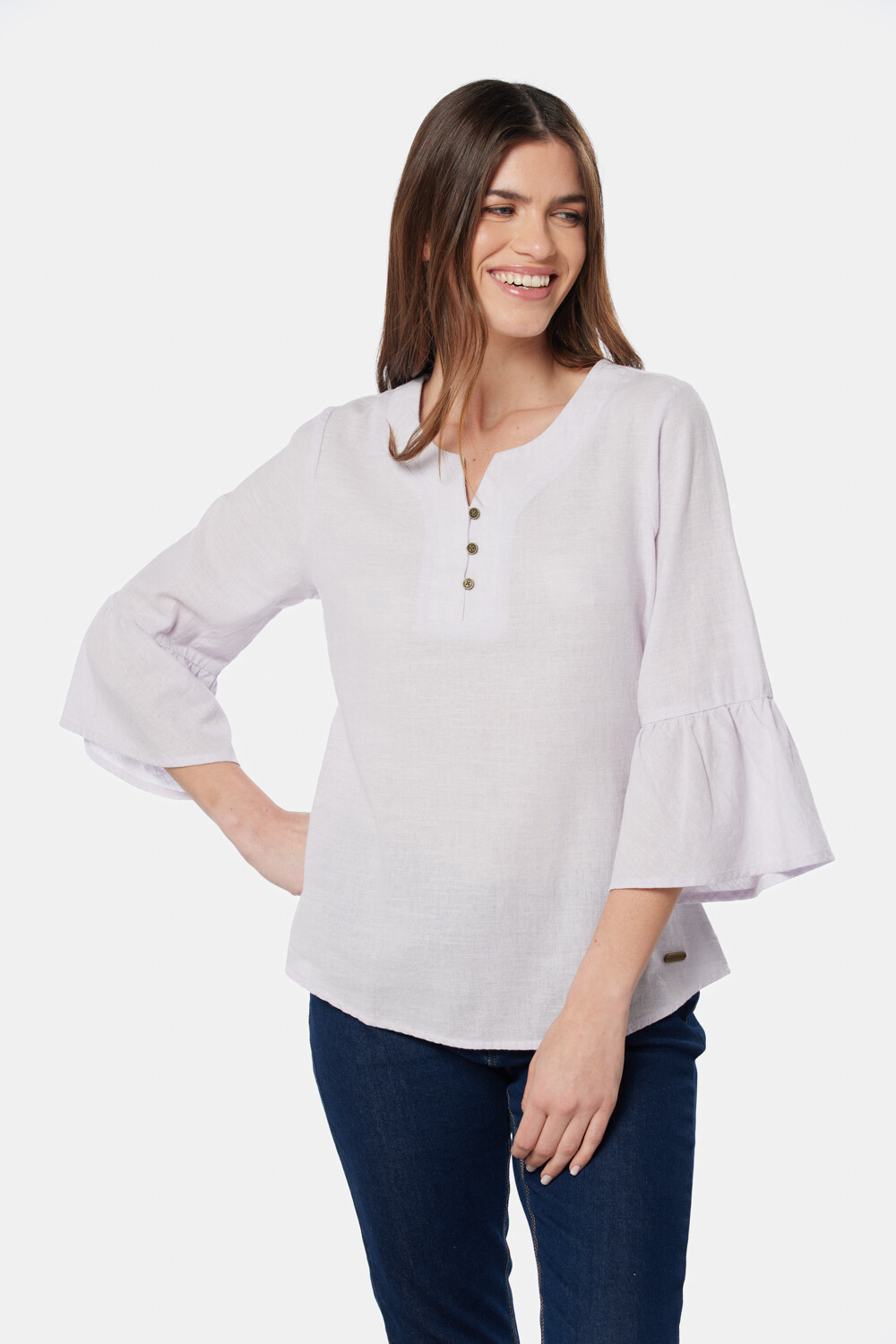 BLUSA DE LINO Lila