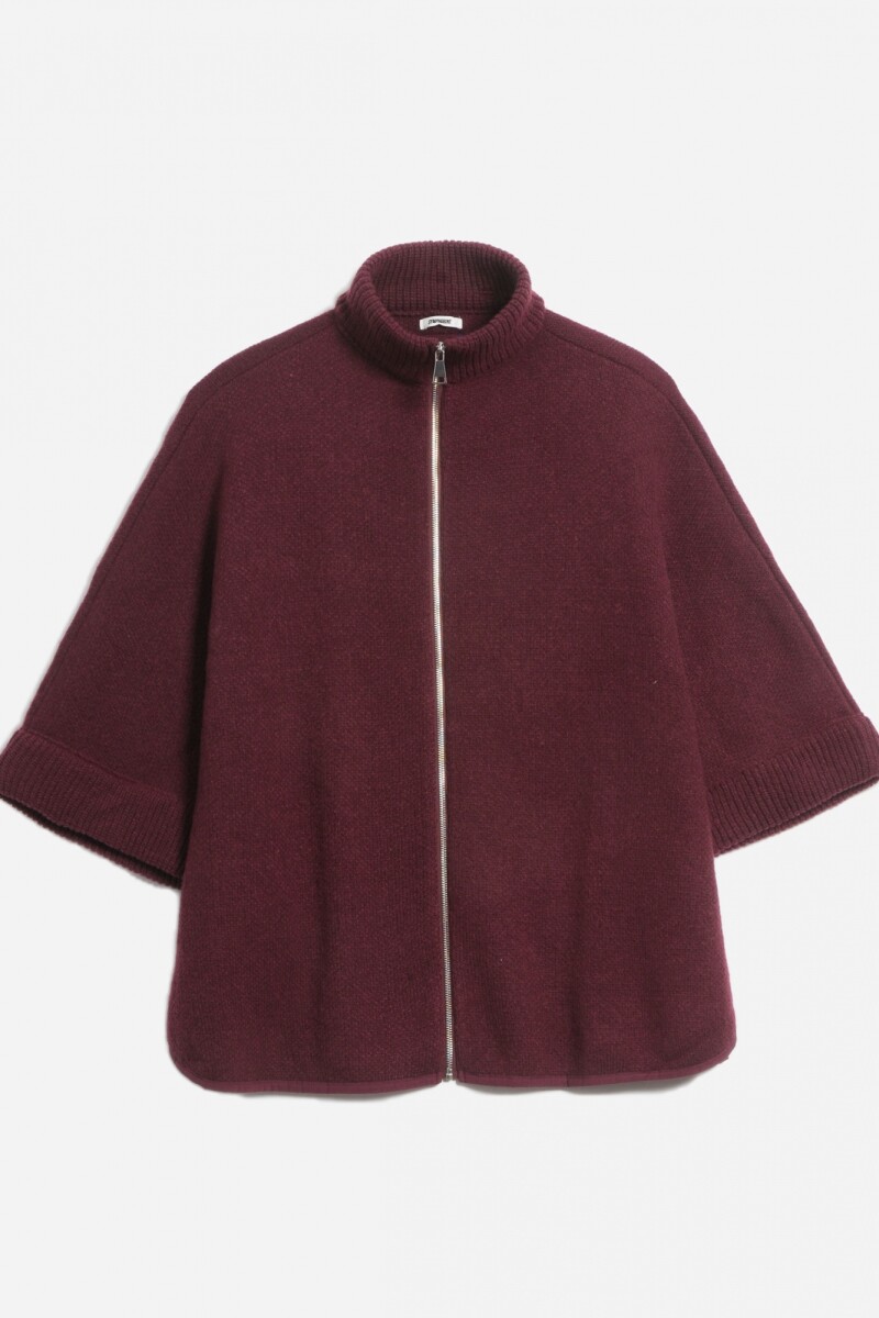 Poncho con cierre bordo