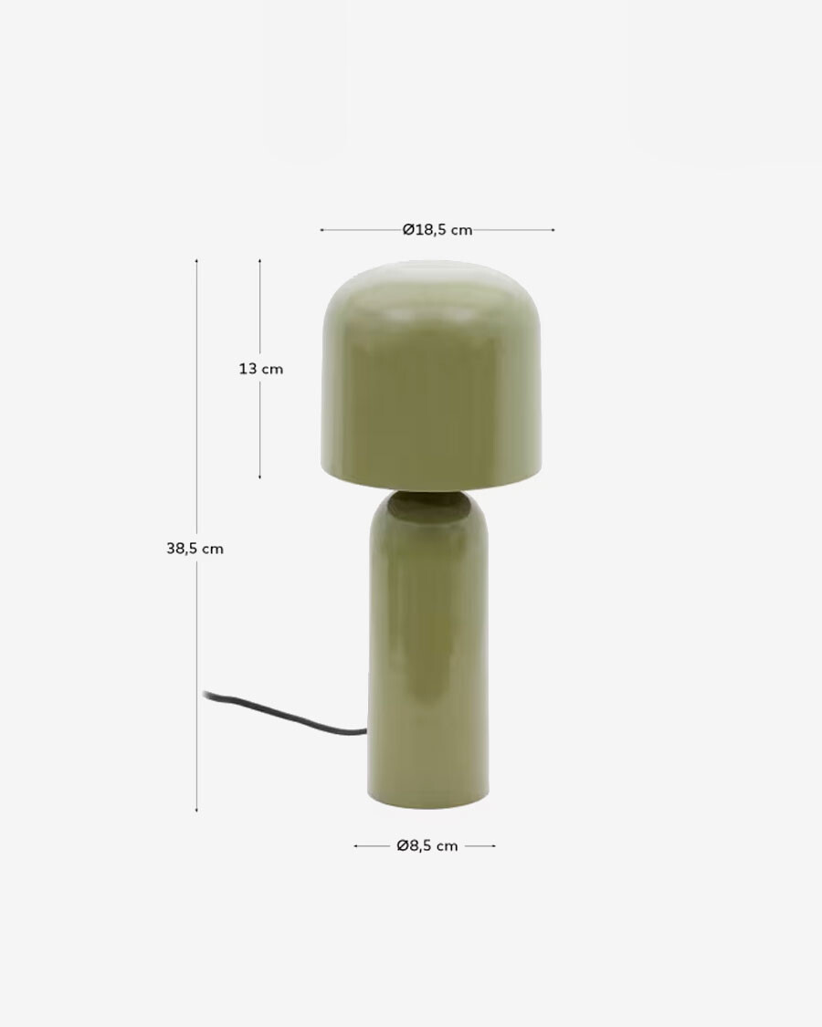 Lámpara de mesa Monze en metal pintado de verde Lámpara de mesa Monze en metal pintado de verde