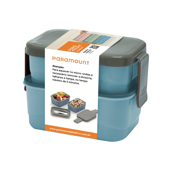 LUNCHERA PRÁCTICA 12 X 8 X 9 CM AZUL CLARO AZUL