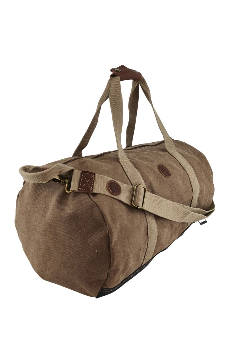 Bolso tubo de lona Marrón