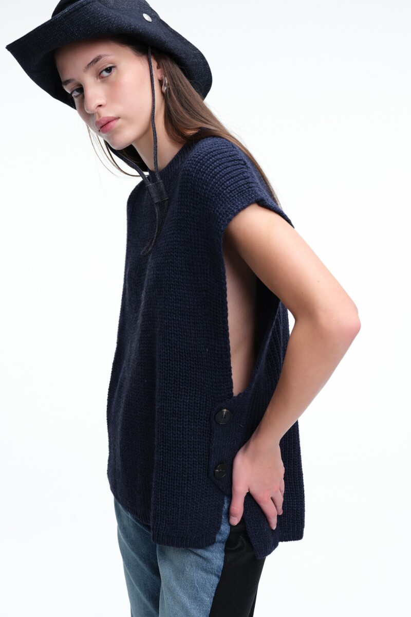 CHALECO BOTONES Azul