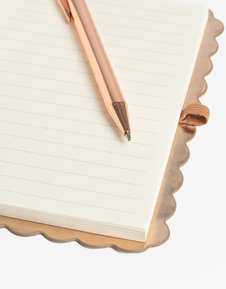 Anotadores Cuadernos y Memos Cuaderno Set De Cuaderno Con Lapicera - Rosa Metalizado