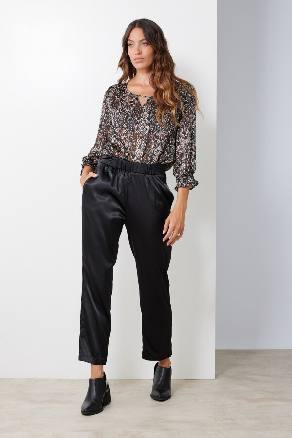 Pantalon Saten NEGRO