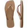 Ojotas Havaianas Slim Square Logo Metallic Dorado
