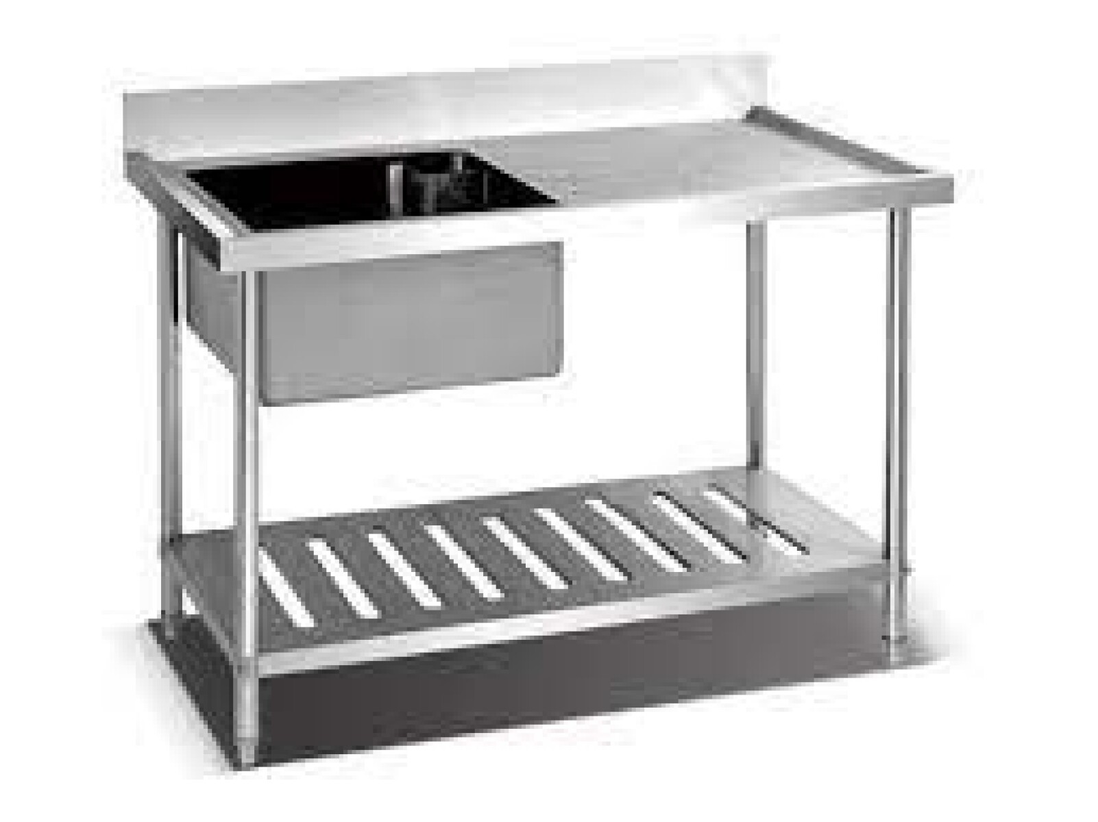 Mesada acero inox con Pileta 120 cm c/borde Flamemax 