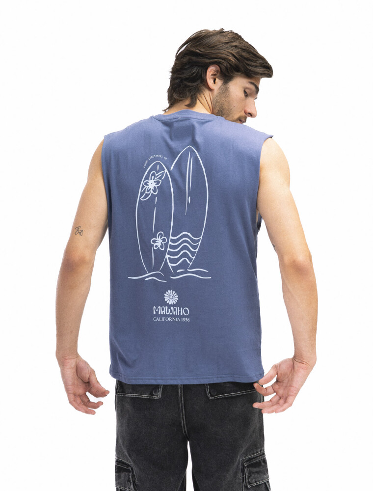 Musculosa Estampada Oversized Indigo/fantasia 1