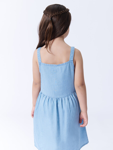 Vestido liocel tirantes Celeste
