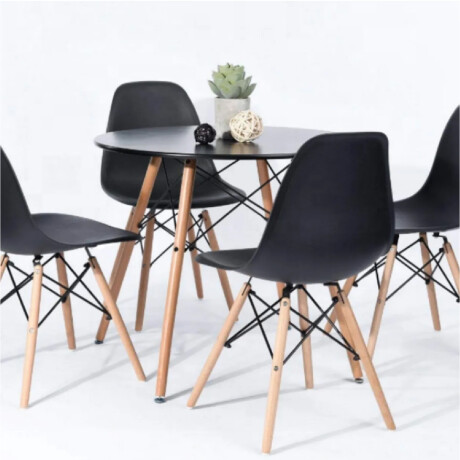 MESA DE COMEDOR EAMES REDONDA METAL 80 CM Mesa Eames Negra Redonda 80cm