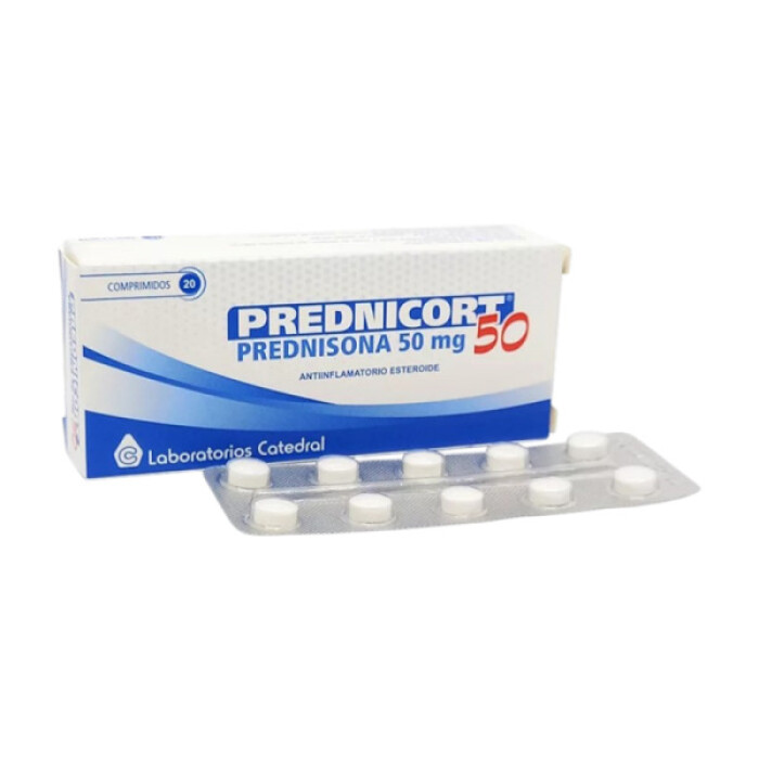 PREDNICORT 50 MG COMP. CJ X 10 TIRAS única